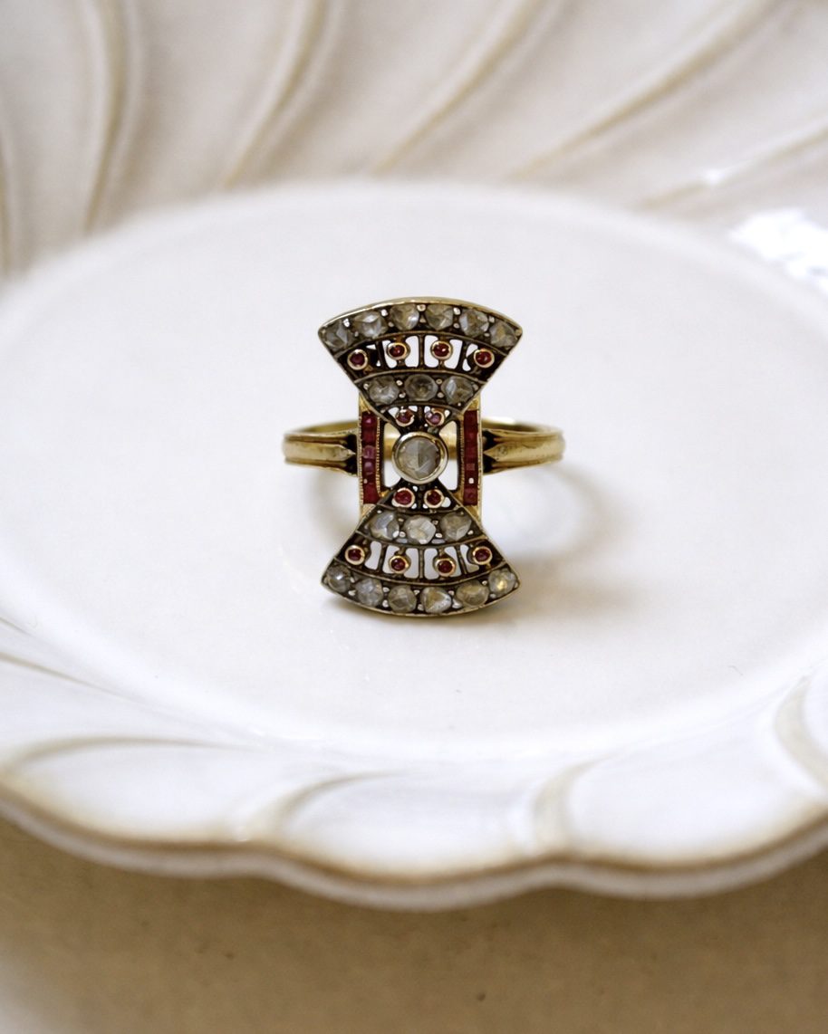 Anillo Art Déco Reloj de arena - Imagen 2