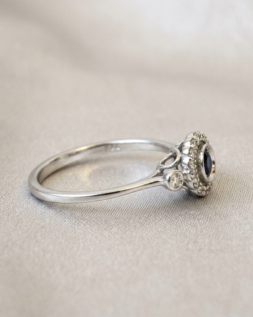 Anillo Halo Zafiro - Imagen 2